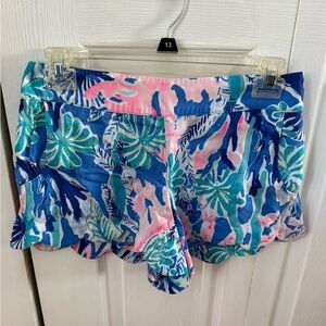 Lilly Pulitzer Blue and Pink Tropical Print Shorts